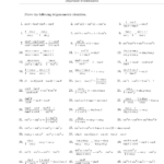 Proving Trigonometric Identities Worksheet With Answers