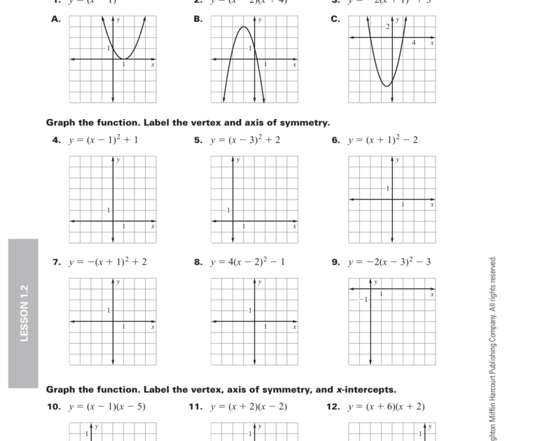 Quadratic Functions Worksheet Pdf Kidsworksheetfun