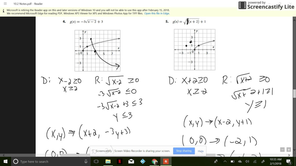 Section 10 2 Graphing Square Root Functions Part 2 YouTube