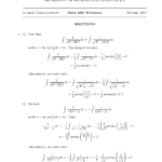 Solutions Worksheet On Integrals Leading To Inverse Trigonometric
