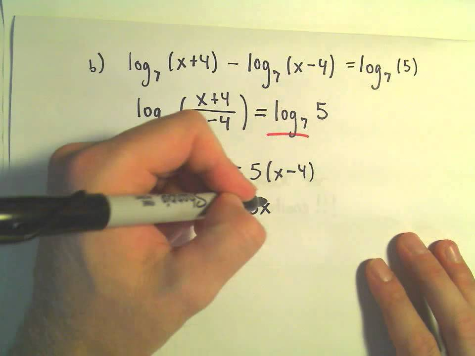 Solving Logarithmic Equations Example 2 YouTube