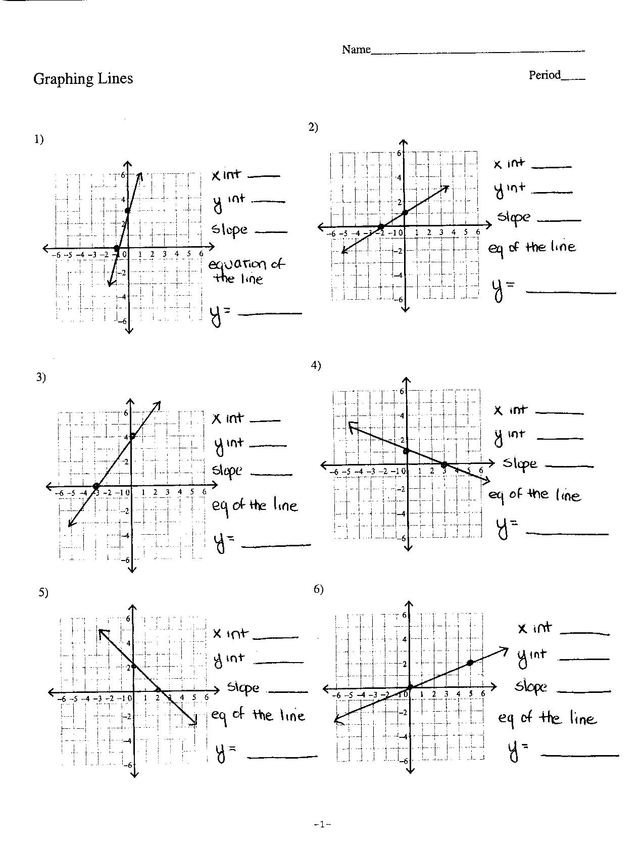 Graphing Linear Equations In Slope Intercept And Standard Form 