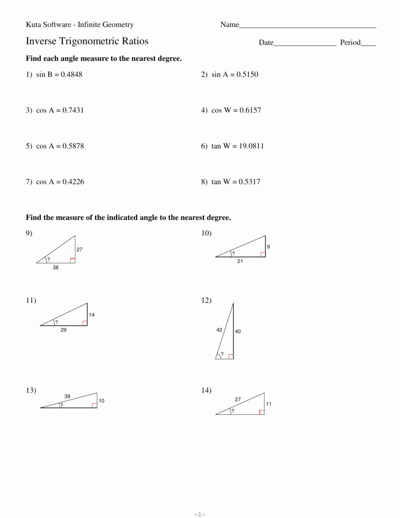 Trigonometric Ratios Worksheet Answers Best Of Inverse Trigonometric 