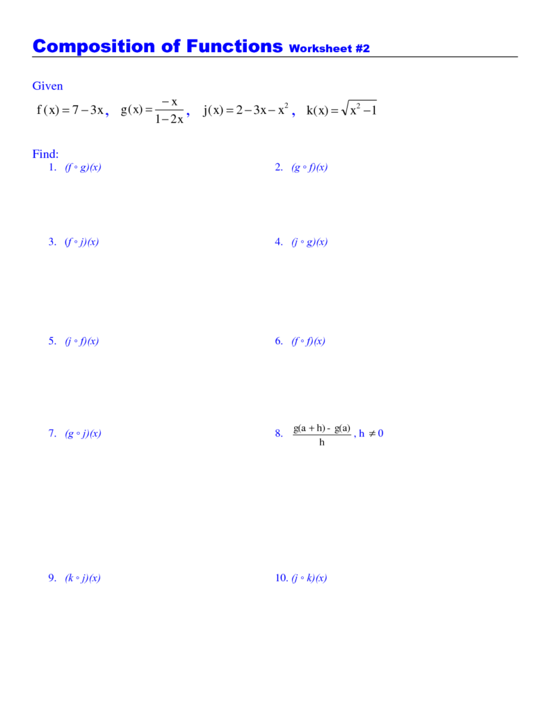 12 Best Images Of Inverse Functions Worksheet And Answers