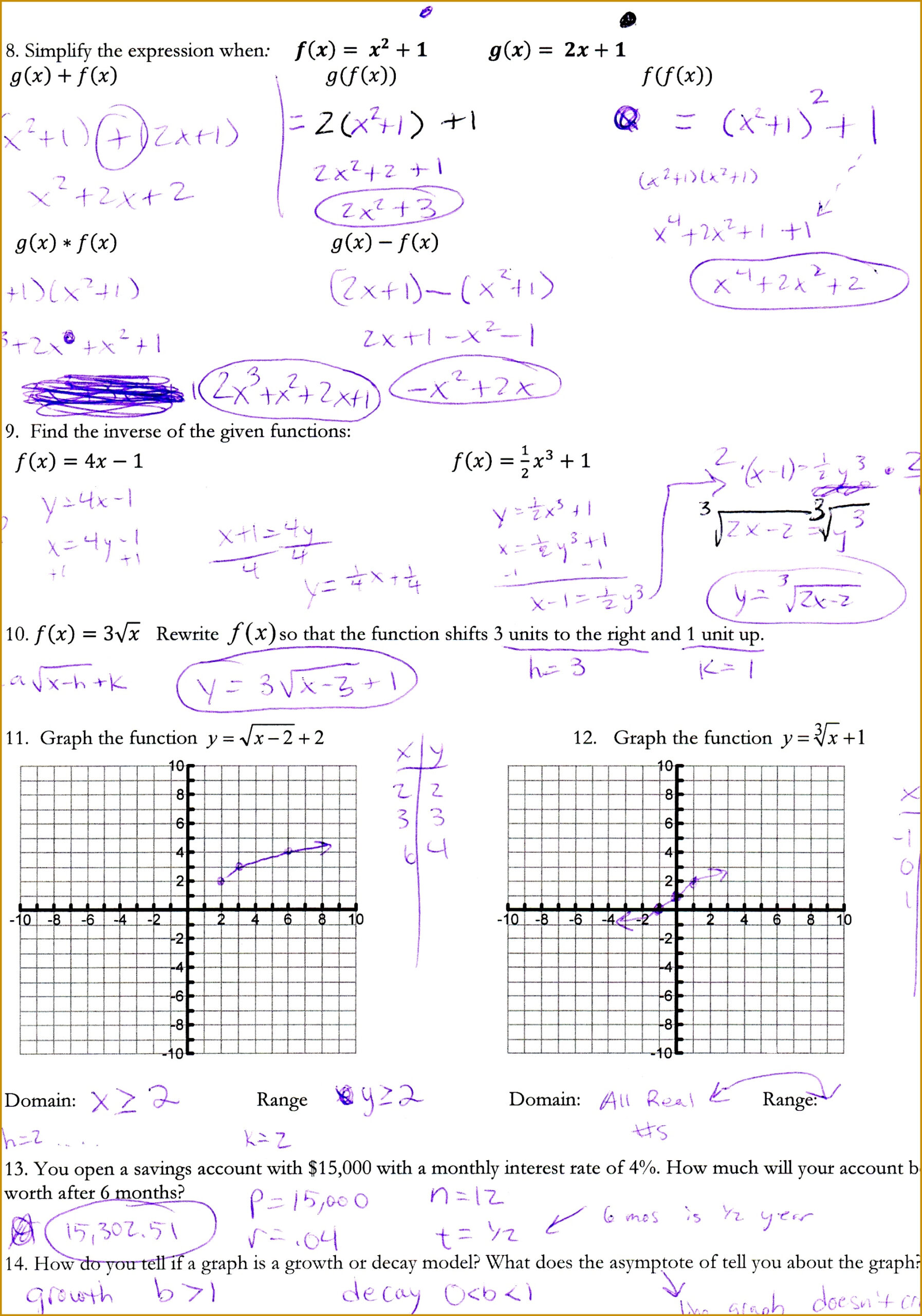 Graphing Trig Functions Review Worksheet Function Worksheets 5387