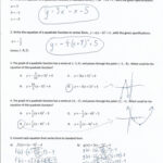 9 2 Worksheet Characteristics Of Quadratic Functions Answer Key