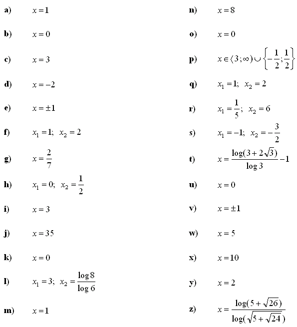 Answers To Math Exercises Math Problems Exponential Equations And 