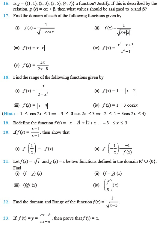 CLASSNOTES Class 11 Maths Relations And Functions Notes Pdf