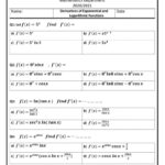 Derivative Of Exponential And Logarithmic Functions Worksheet
