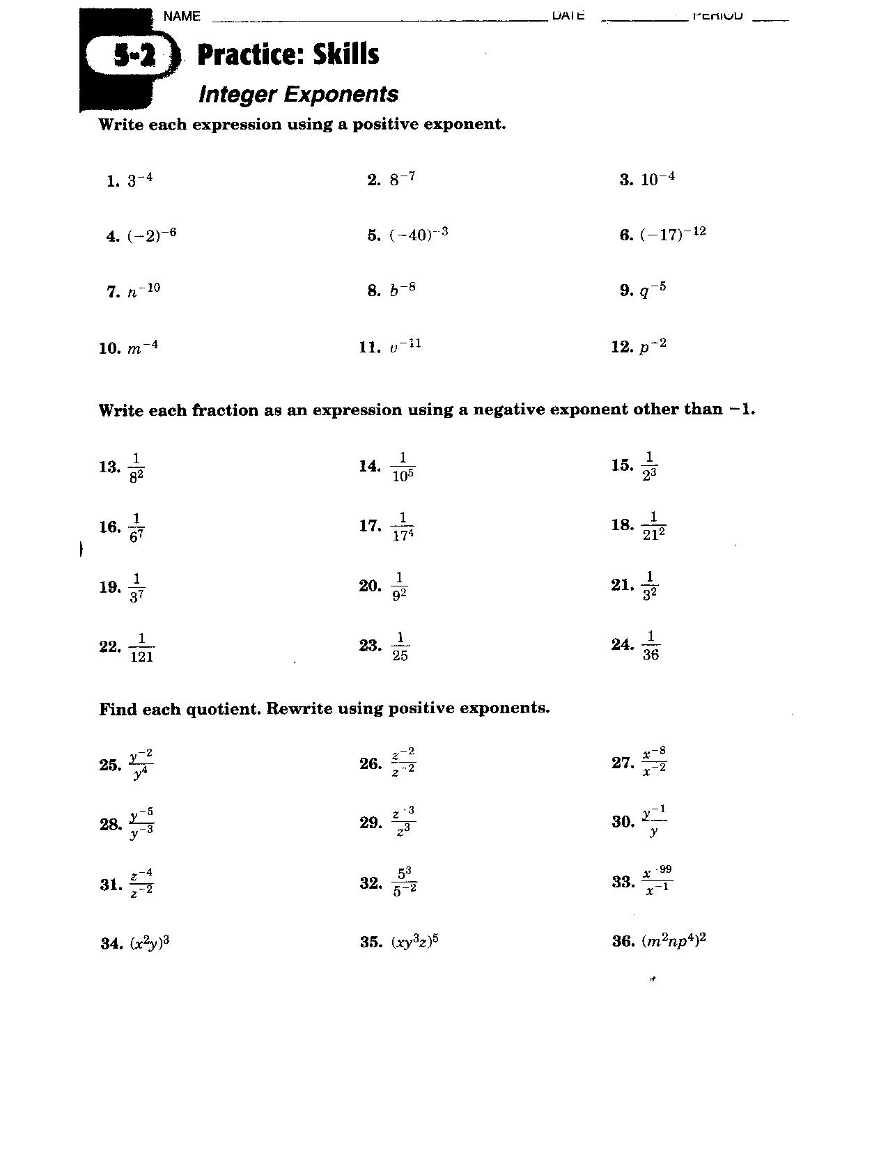 Evaluating Exponential Functions Worksheet Printable Worksheets And 