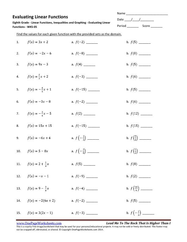 Evaluating Exponential Functions Worksheet Worksheet