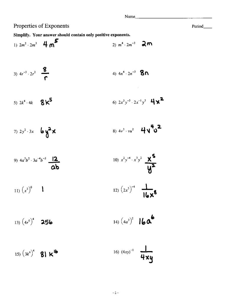 File Type PDF Exponential Functions Worksheet Algebra 1 Copy Vcon 