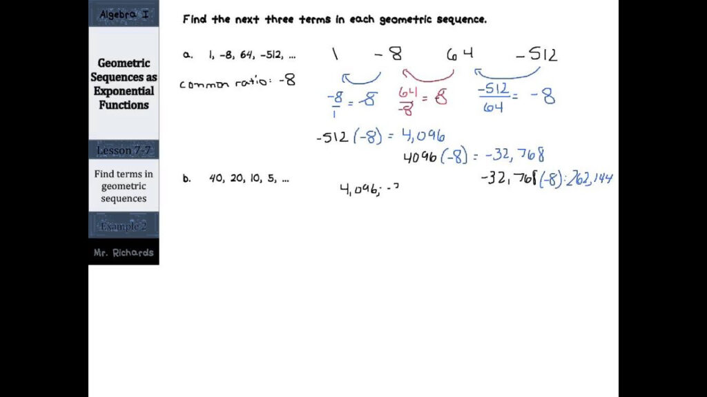 Geometric Sequences As Exponential Functions YouTube