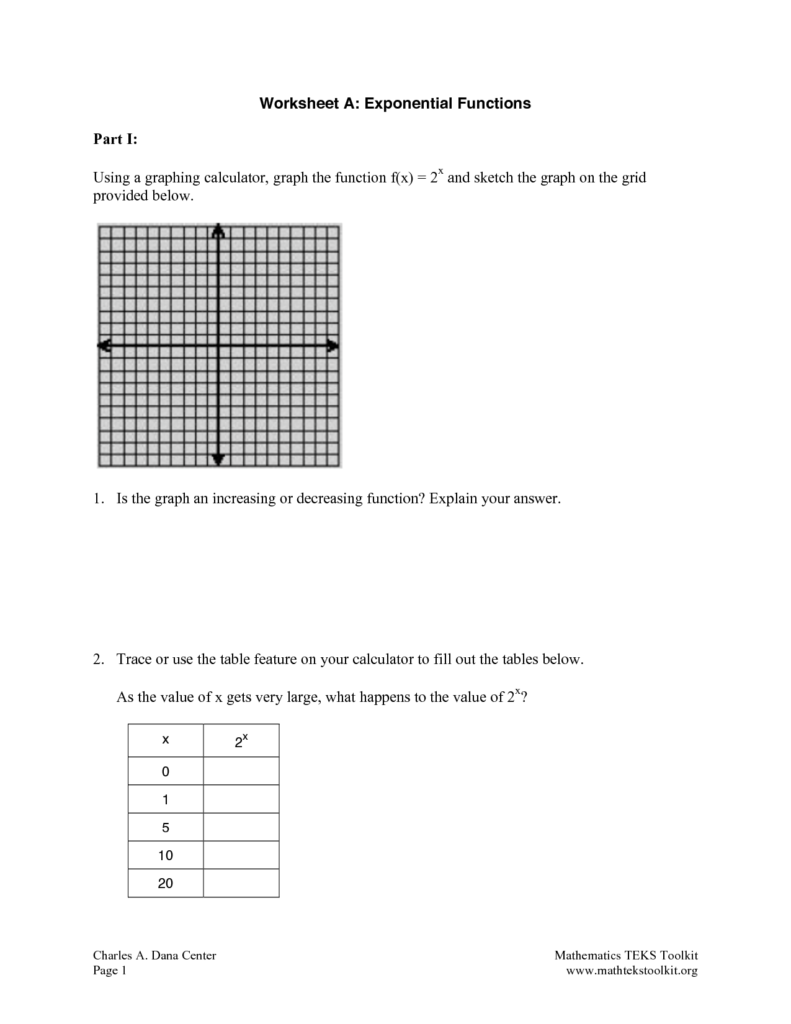 Graphing Exponential Functions Worksheet Kuta Printable Worksheets 