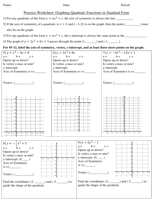 graphing-quadratic-functions-in-standard-form-worksheet-download