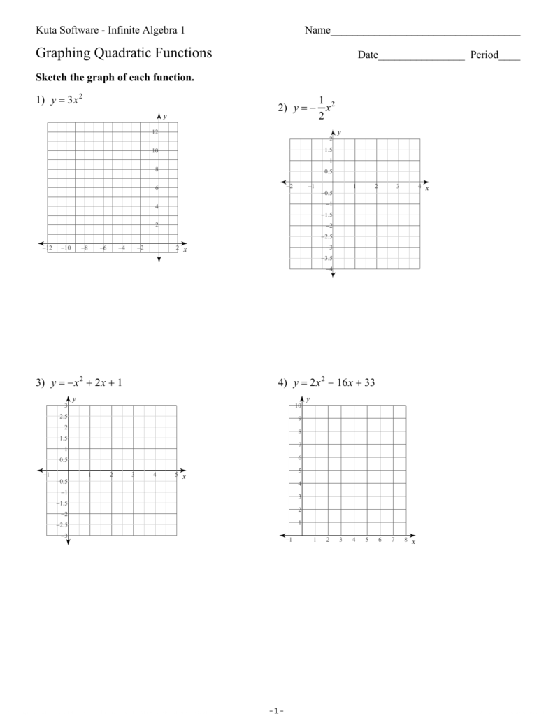 Graphing Quadratic Functions Worksheet Educational Worksheet