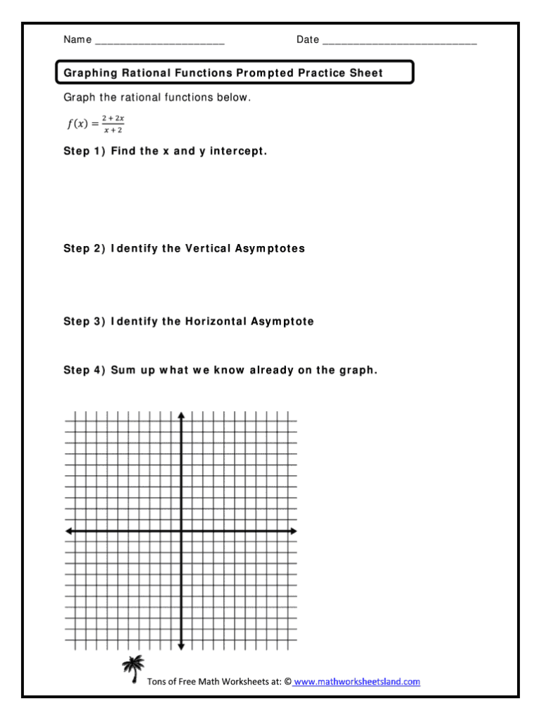 Graphing Rational Functions Practice Function Worksheets