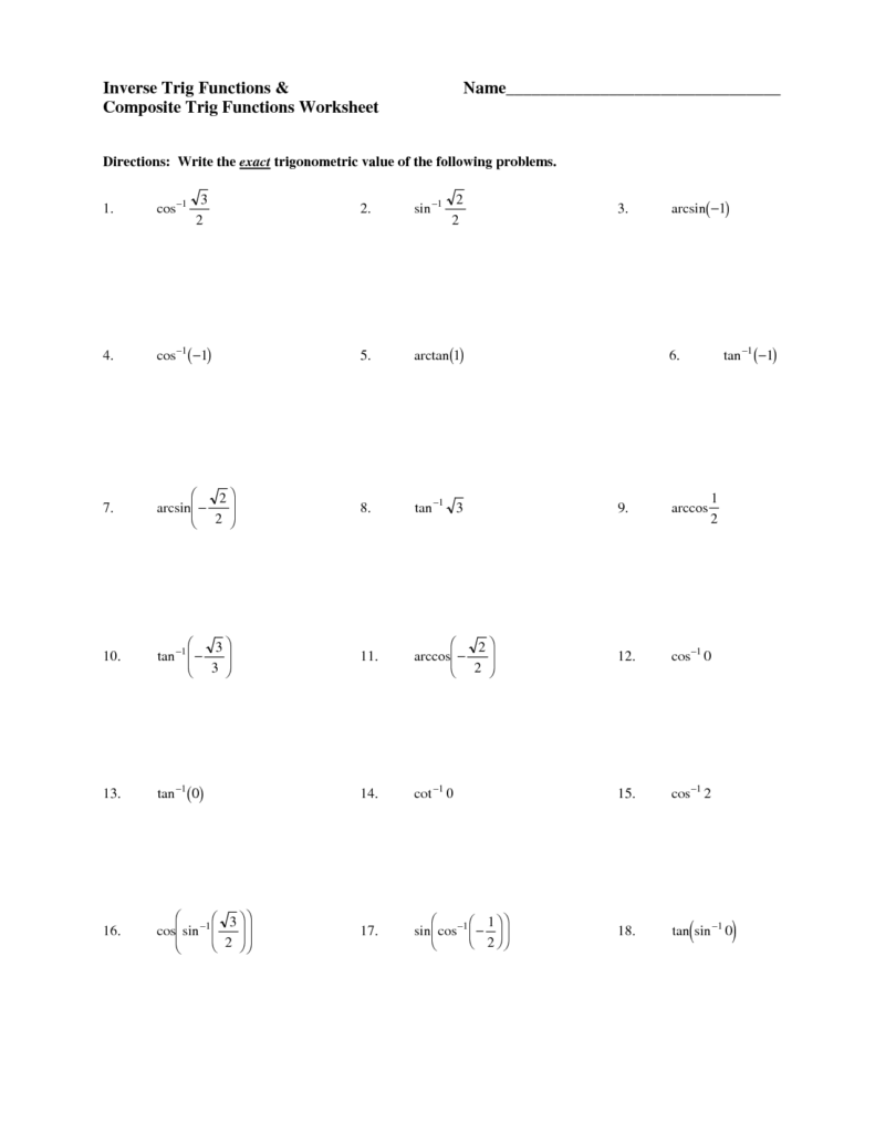 Inverse Linear Functions Worksheet Answers Printable Worksheets And 