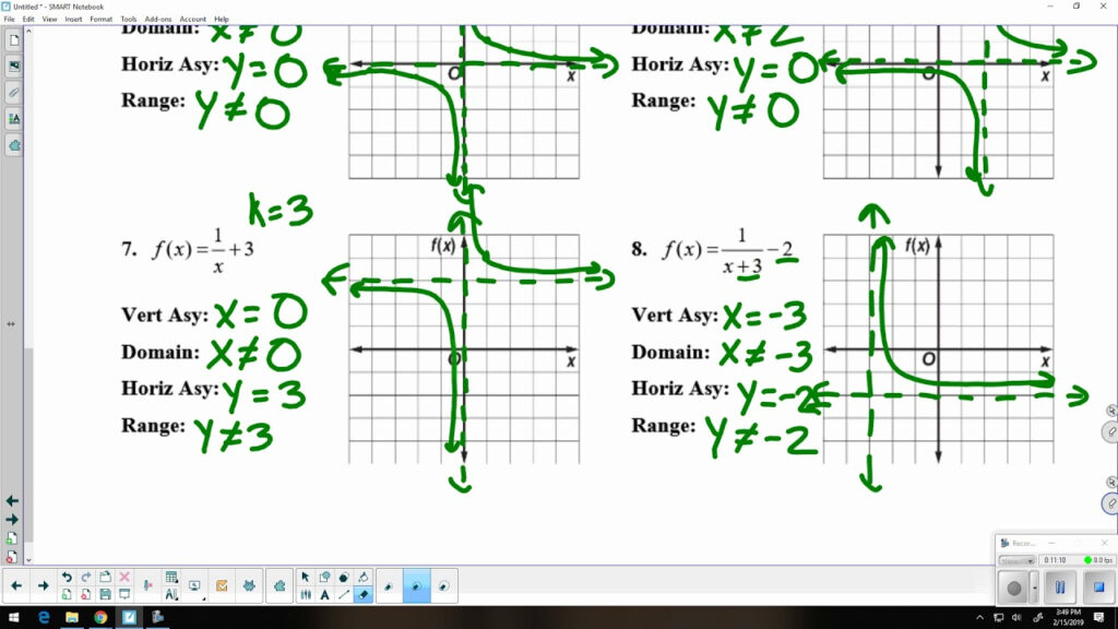 Lesson 8 3 8 4 Graphing Rational Functions YouTube