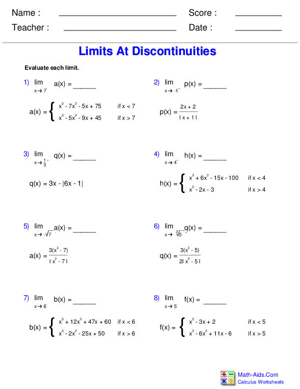 Limits Of Trigonometric Functions Worksheet With Answers Pdf Vegan 