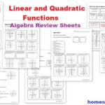 Linear And Quadratic Functions Algebra Review Worksheets Open Edutalk