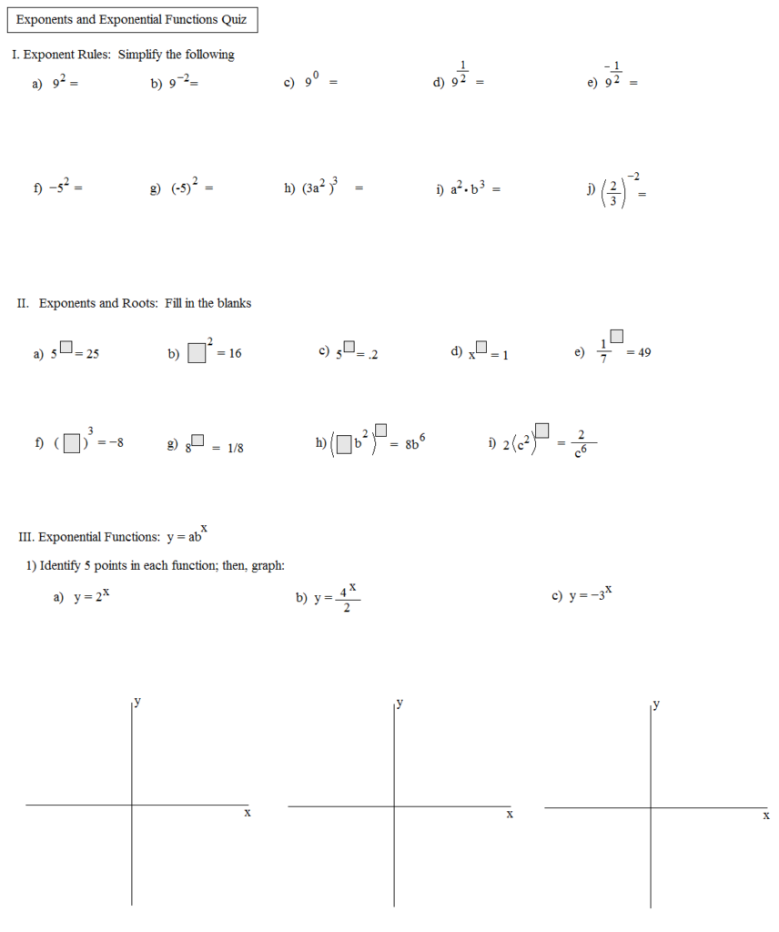 Math Plane Exponents And Exponential Equations