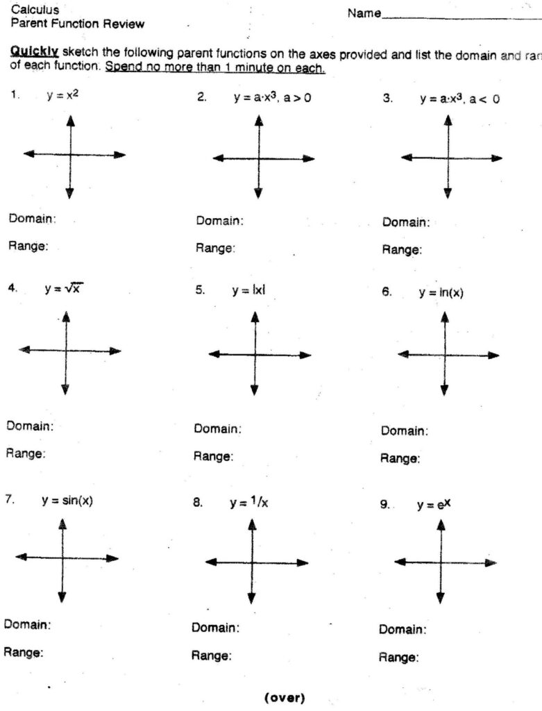 Mr Suominen s Math Homepage Pre Calculus Review Worksheets