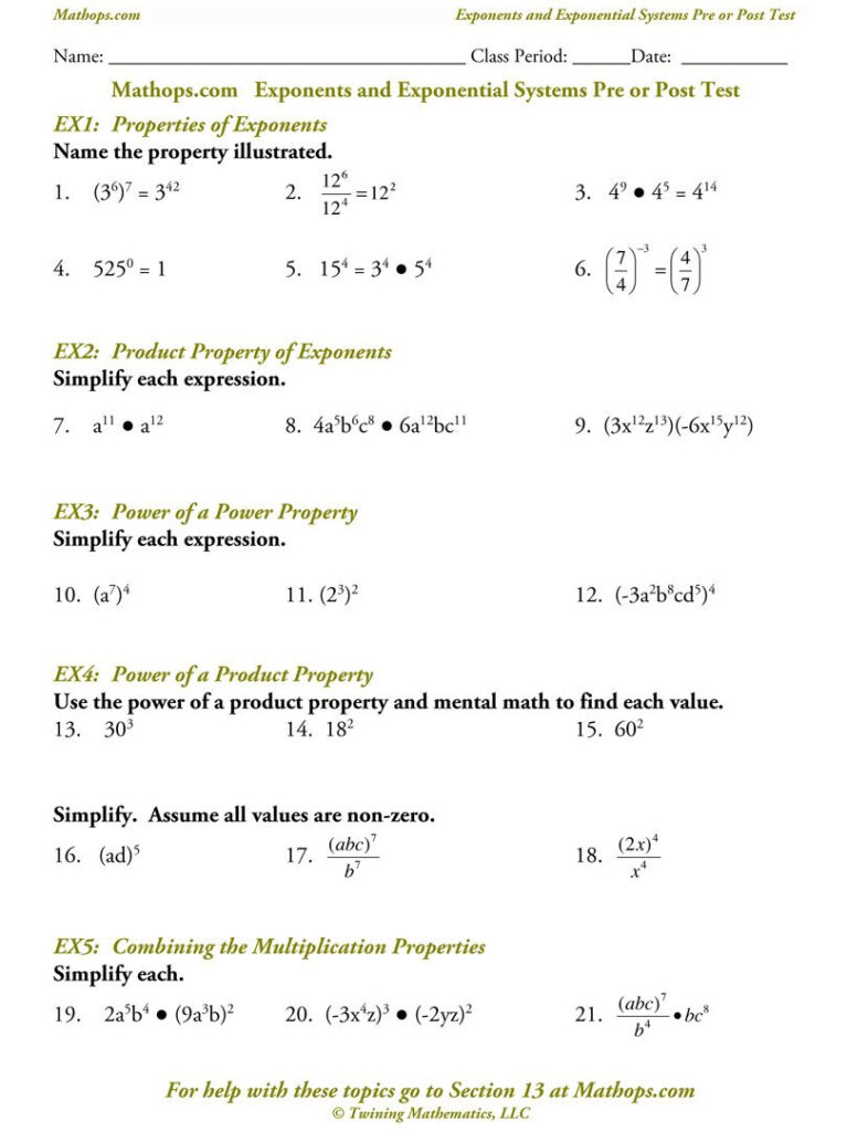 Practice Worksheet Exponential Functions Answer Key Function Worksheets