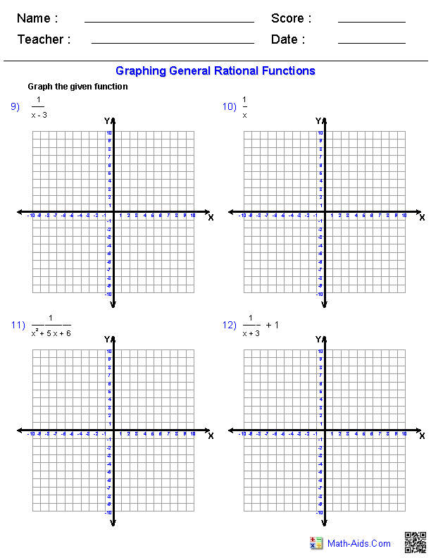 Precalculus Graphing Functions Worksheet Thekidsworksheet