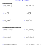 Properties Of Logarithms Worksheet Answers Worksheet