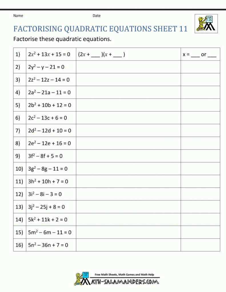 Quadratic Equation Homework Help Quadratic Equations Homework Help