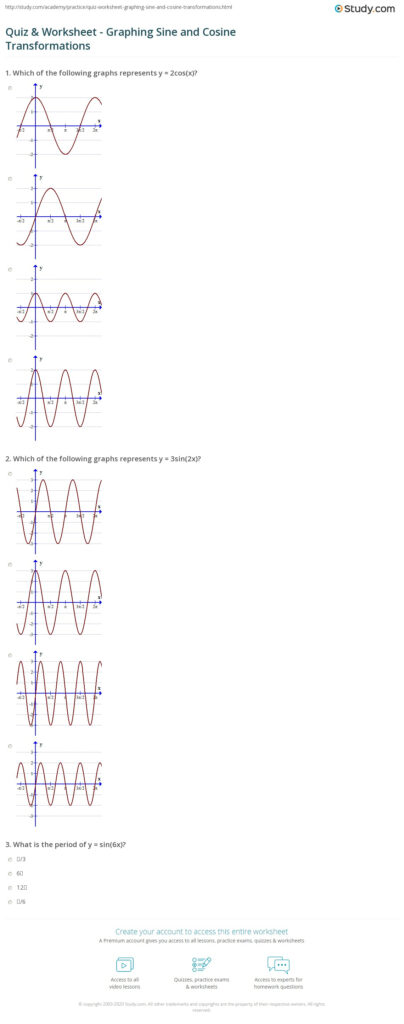 Quiz Worksheet Graphing Sine And Cosine Transformations Study