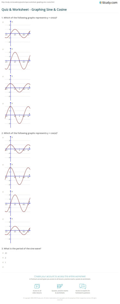 Quiz Worksheet Graphing Sine Cosine Study