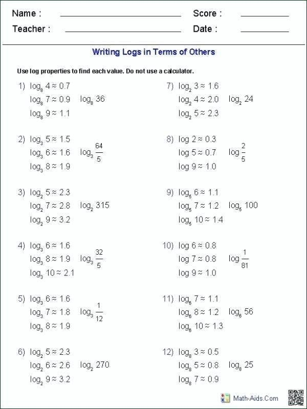 Solving Exponential And Logarithmic Equations Worksheet Kuta 