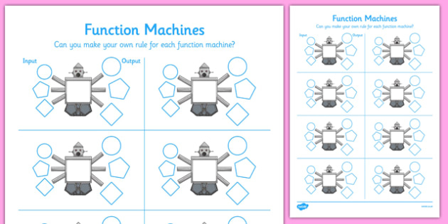 10 New Function Machine Worksheet