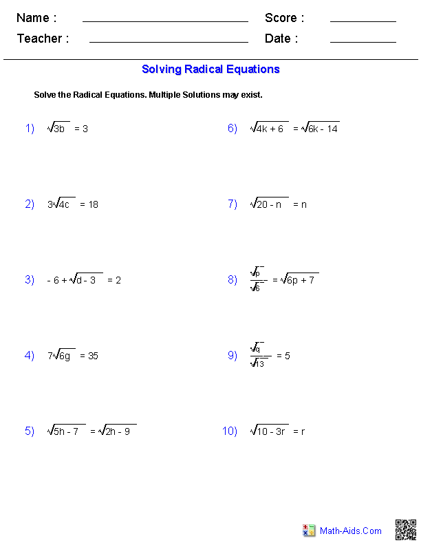 12 Algebraic Equations Worksheets 7th Grade Worksheeto