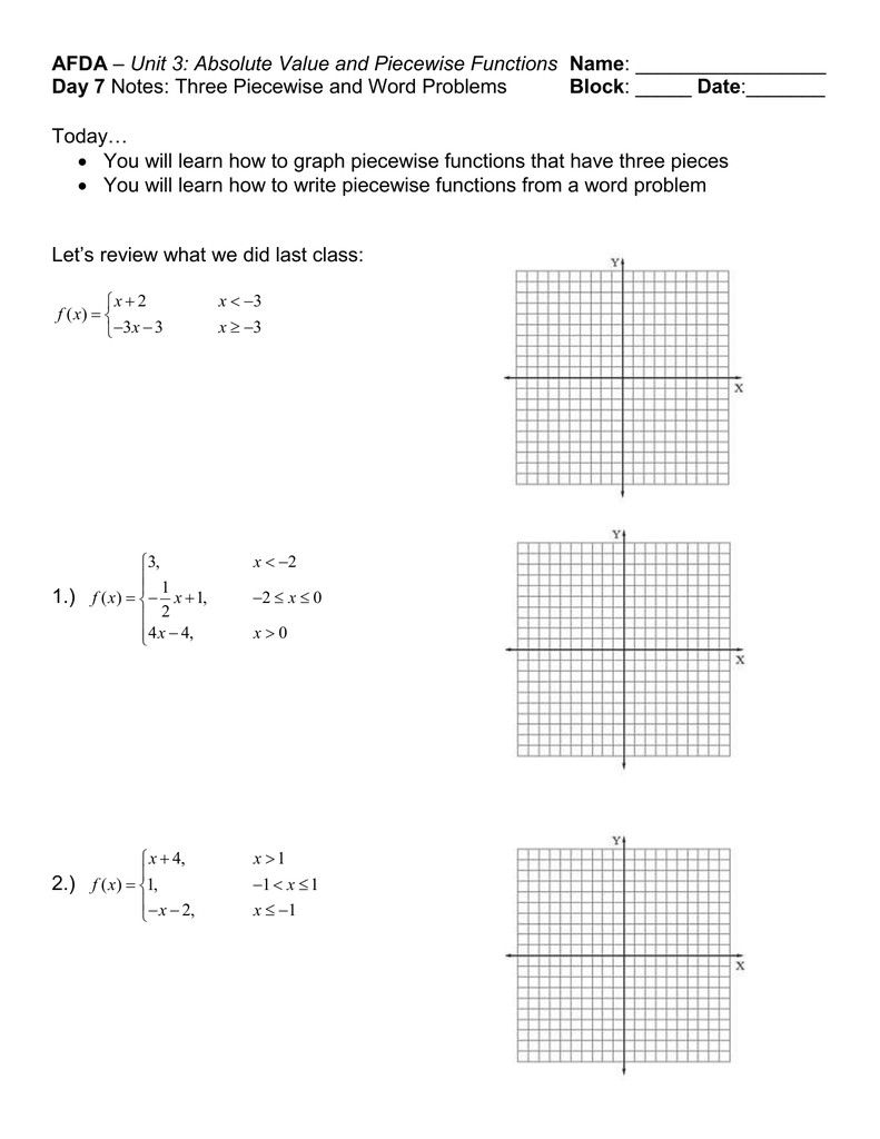 20 Graphing Piecewise Functions Worksheet With Answers Pdf 