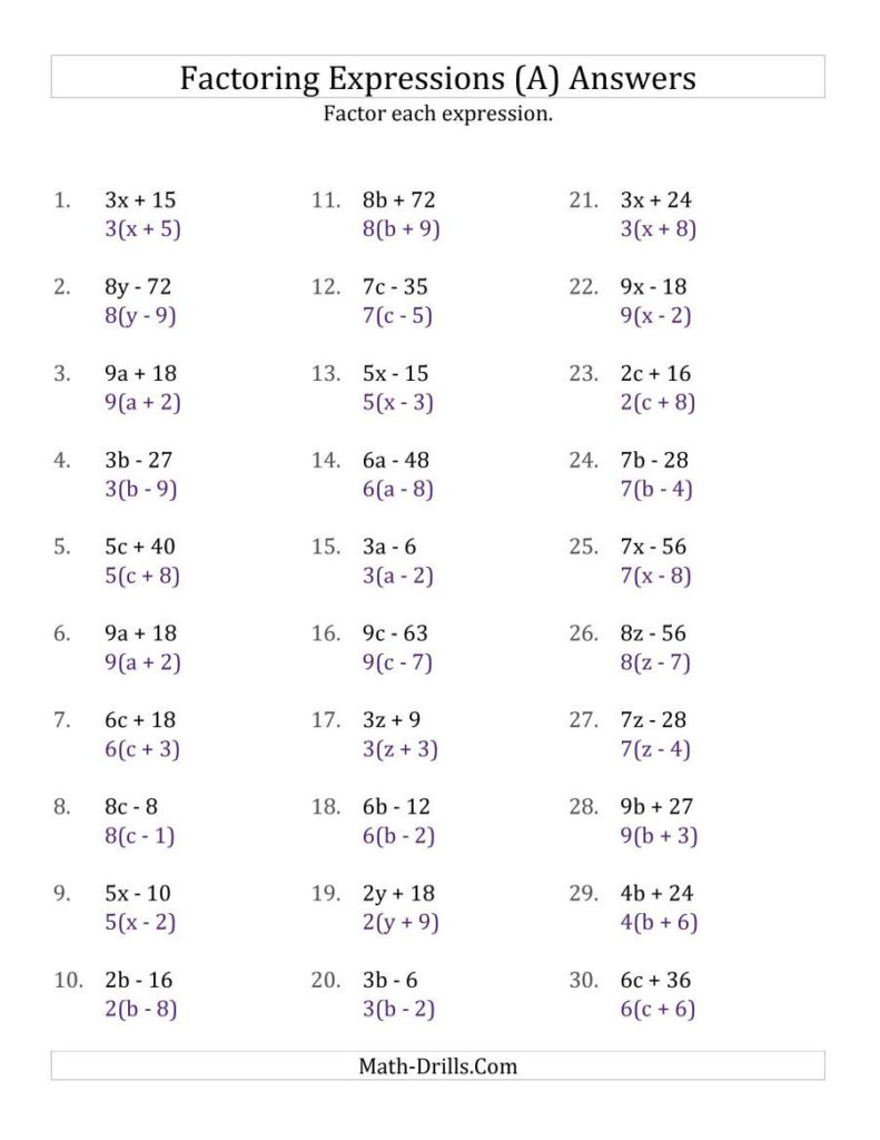 30 Factoring Quadratics Worksheet Answers Education Template