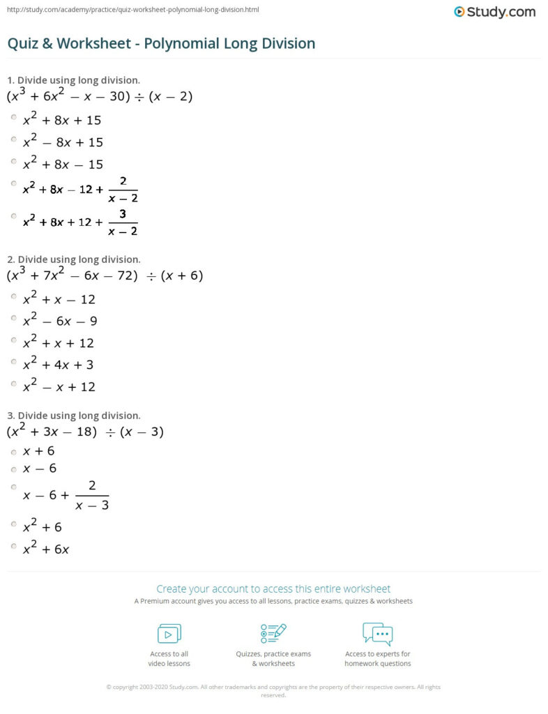 30 Synthetic Division Worksheet With Answers Education Template