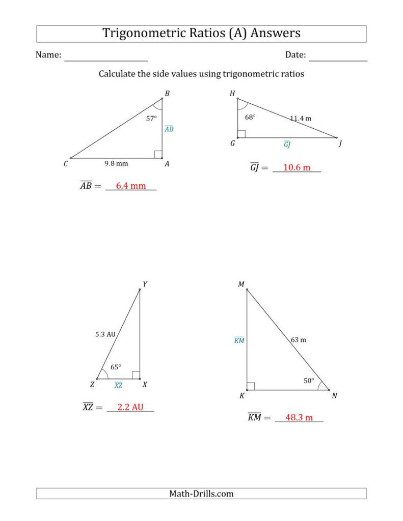 30 Trigonometric Ratios Worksheet Answers Education Template