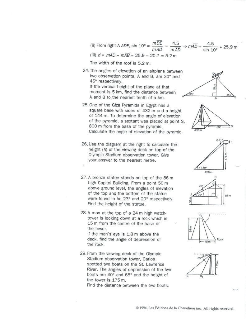 30 Trigonometry Word Problems Worksheet Answers Education Template