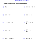 Algebra 1 Worksheets Radical Expressions Worksheets