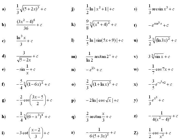 Answers To Math Exercises Math Problems Indefinite Integral Of A 