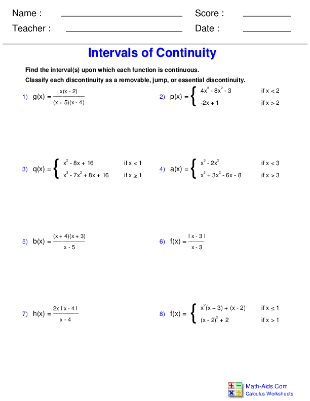 Ap Calculus Limits And Continuity Practice Exercises Exercise Poster