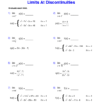 Calculus Worksheets Limits And Continuity Worksheets