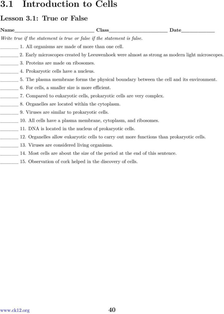 Chapter 3 Cellular Structure And Function Worksheets Pdf Db excel