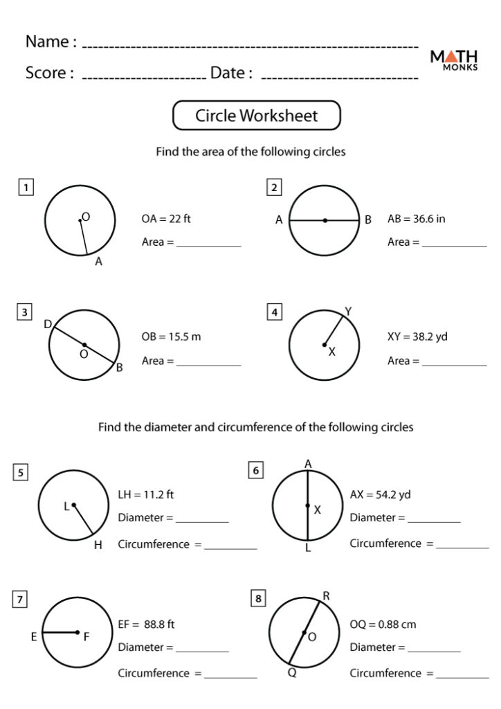 Circle Review Worksheet Answer Key Ehydepark