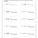 Cofunction Identities Worksheets