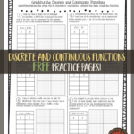 Discrete And Continuous Functions Editable Student Practice Pages