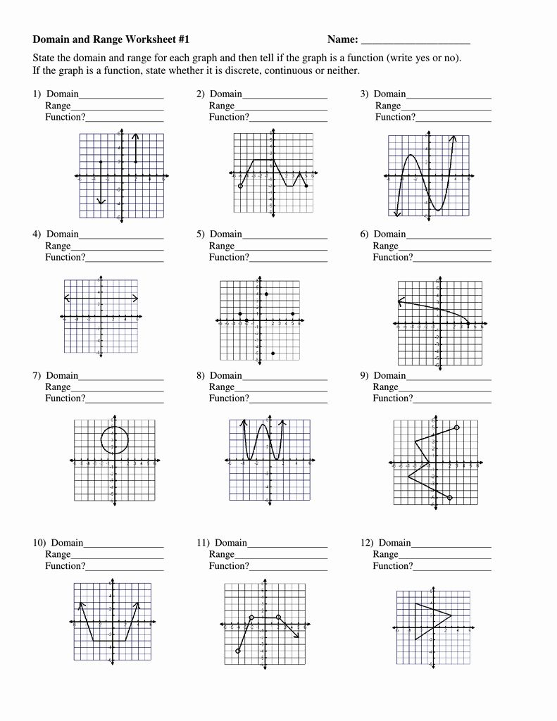 Domain And Range Practice Worksheet Fresh Domain And Range Algebra 2 